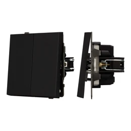 Фото #1 товара Механизм выключателя двухклавишный непроходной SWT-TENDO-MK02-SFPL-BK (230V, 10A) (Arlight, Матовый черный)