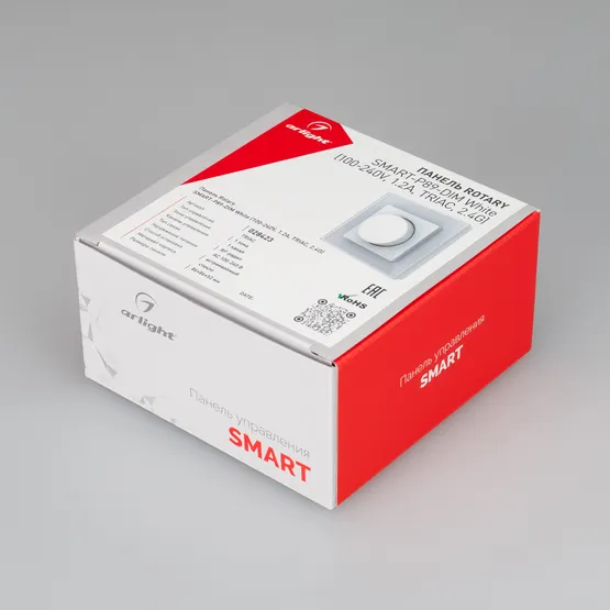Фото #3 товара Панель SMART-P89-DIM-IN White (230V, 1.2A, TRIAC, Rotary, 2.4G) (Arlight, Пластик)