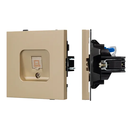 Фото #1 товара Механизм компьютерной розетки SCT-TENDO-MPC1-SFPL-GD (RJ-45, CAT6) (Arlight, -)