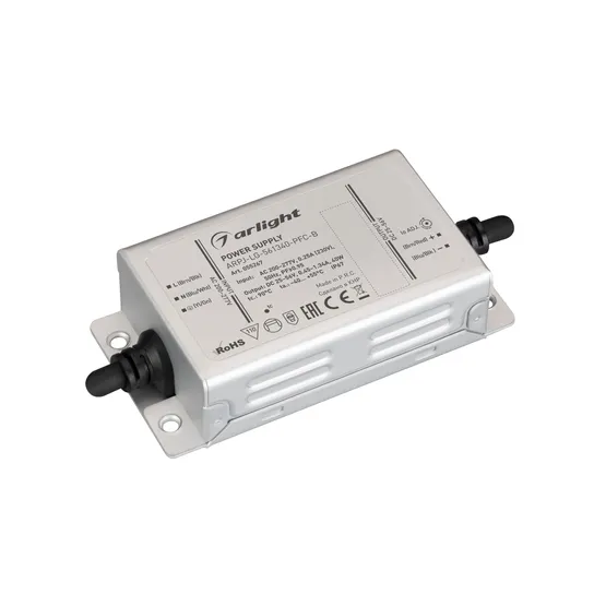 Фото товара Блок питания ARPJ-LG-561340-PFC-B (40W, 25-56V, 0.45-1.34A) (Arlight, IP67 Металл, 5 лет)