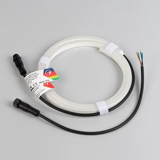 Фото #4 товара Светодиодная лента герметичная WAVE-SIDE-PU-H120-06x12mm 24V RGB (8 W/m, IP68, 1m, wire x1) (Arlight, Вывод прямой, 3 года)