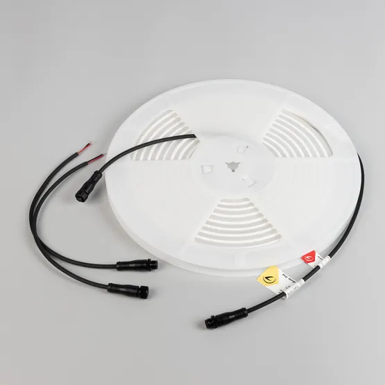 Фото #2 товара Светодиодная лента герметичная WAVE-TOP-PU-A144-10x10mm 24V White5700 (5 W/m, IP68, 5m, wire x2) (Arlight, Вывод боковой, 3 года)