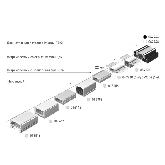 Фото #6 товара Профиль STRETCH-20-CEIL-D-CENTER-2000 WHITE (Arlight, Алюминий)