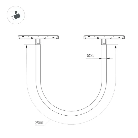 Фото #6 товара Светильник MAG-ORIENT-TUBE-ELASTIC-R25-L2500-35W Day4000 (BK, 360 deg, 48V) (Arlight, IP20 Металл, 3 года)