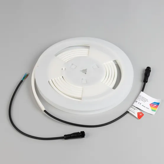Фото #2 товара Светодиодная лента герметичная WAVE-SIDE-PU-H120-06x12mm 24V RGB (8 W/m, IP68, 3m, wire x1) (Arlight, Вывод прямой, 3 года)
