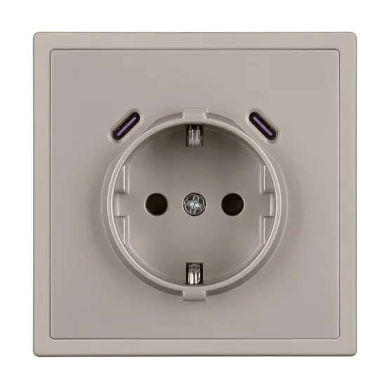 Фото #4 товара ARL NOBE Розетка зк со шторками с USB тип C+С софт-тач кашемир SCT-MUCC-SFPL-CA (250V, 16A) (Arlight, -)
