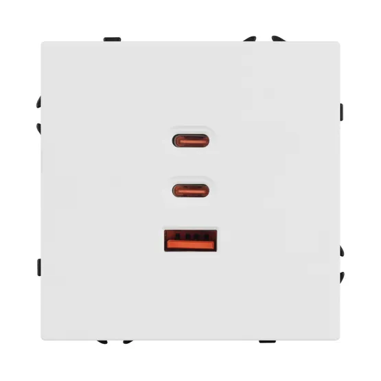 Фото #4 товара Механизм розетки с быстрой USB зарядкой SCT-NOBE-MUACC-SFPL-FC-WH (65W, QC3) (Arlight, -)