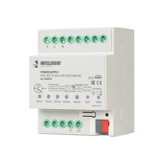 Фото товара INTELLIGENT ARLIGHT Блок питания шины KNX-301-72-AUX-DIN (230V, 960mA) (IARL, IP20 Пластик, 2 года)