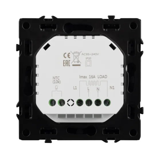 Фото #2 товара Терморегулятор SWT-NOBE-MTE-SFPL-BK (электрический тёплый пол) (Arlight, Черный оникс)