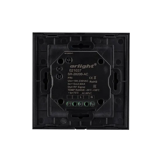 Фото #2 товара Панель Sens SR-2820B-AC-RF-IN Black (220V,RGBW,1 зона) (Arlight, IP20 Пластик, 3 года)